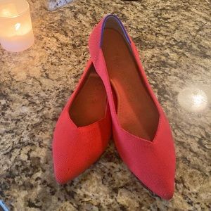 Rothy’s red flats pointed toe